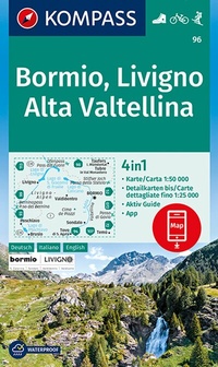 Abbildung von: KOMPASS Wanderkarte 96 Bormio, Livigno, Alta Valtellina 1:50.000 - KOMPASS-Karten