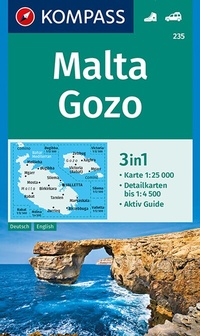 Abbildung von: KOMPASS Wanderkarte 235 Malta, Gozo 1:25.000 - KOMPASS-Karten