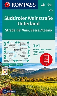 Abbildung von: KOMPASS Wanderkarte 074 Südtiroler Weinstraße, Unterland, Strada del Vino, Bassa Atesina 1:25.000 - KOMPASS-Karten