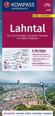 Abbildung von: KOMPASS Fahrradkarte 3339 Lahntal 1:70.000 - KOMPASS-Karten