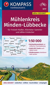 Abbildung von: KOMPASS Fahrradkarte 3217 Mühlenkreis Minden-Lübbecke 1:50.000 - KOMPASS-Karten