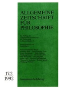 Cover: Allgemeine Zeitschrift f&uuml;r Philosophie: Heft 17.2/1992 - frommann-holzboog Verlag AZP