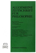 Cover: Allgemeine Zeitschrift f&uuml;r Philosophie: Heft 17.3/1992 - frommann-holzboog Verlag AZP
