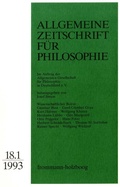 Cover: Allgemeine Zeitschrift f&uuml;r Philosophie: Heft 18.1/1993 - frommann-holzboog Verlag AZP
