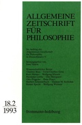 Cover: Allgemeine Zeitschrift f&uuml;r Philosophie: Heft 18.2/1993 - frommann-holzboog Verlag AZP
