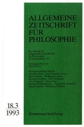 Cover: Allgemeine Zeitschrift f&uuml;r Philosophie: Heft 18.3/1993 - frommann-holzboog Verlag AZP