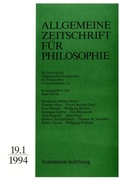 Cover: Allgemeine Zeitschrift f&uuml;r Philosophie: Heft 19.1/1994 - frommann-holzboog Verlag AZP