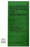 Cover: Allgemeine Zeitschrift f&uuml;r Philosophie: Heft 19.3/1994 - frommann-holzboog Verlag AZP