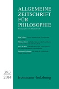 Cover: Allgemeine Zeitschrift f&uuml;r Philosophie: Heft 39.3/2014 - frommann-holzboog Verlag AZP