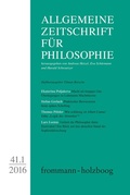 Cover: Allgemeine Zeitschrift f&uuml;r Philosophie: Heft 41.1/2016 - frommann-holzboog Verlag AZP