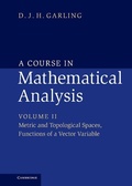 Cover: A Course in Mathematical Analysis - Cambridge University Press
