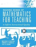 Cover: Making Sense of Mathematics for Teaching to Inform Instructional Quality - Solution Tree