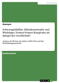 Abbildung von: Schwarzgeldaffäre, Klimakatastrophe und Wutbürger. Nomen-Nomen Komposita als Spiegel der Gesellschaft? - GRIN Verlag
