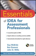 Cover: Essentials of IDEA for Assessment Professionals - Wiley