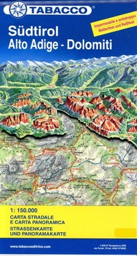 Abbildung von: South Tirol / Alto Adige /Dolomites road map & panoramic map - Tabacco