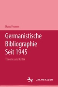 Cover: Germanistische Bibliographie seit 1945 - J.B. Metzler