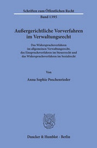Abbildung von: Außergerichtliche Vorverfahren im Verwaltungsrecht - Duncker & Humblot