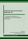 Cover: Engineering and Innovative Materials VII - Trans Tech Publications Ltd