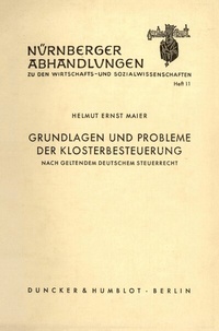 Abbildung von: Grundlagen und Probleme der Klosterbesteuerung - Duncker & Humblot