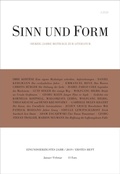Cover: Sinn und Form 1/2019 - SINN und FORM