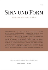 Enlarge image Cover: Sinn und Form 1/2019 - SINN und FORM