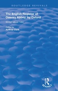 Cover: The English Register of Oseney Abbey, by Oxford - Routledge