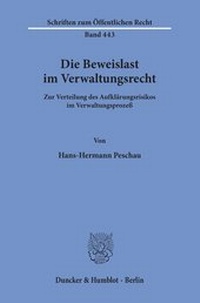 Abbildung von: Die Beweislast im Verwaltungsrecht. - fibre
