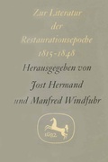 Cover: Zur Literatur der Restaurationsepoche 1815-1848 - J.B. Metzler