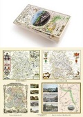 Cover: A Shropshire 1611 - 1836 - Fold Up Map that features a collection of Four Historic Maps, John Speed's County Map 1611, Johan Blaeu's County Map of 1648, Thomas Moules County Map of 1836 and a Map of the Severn Valley Railway in 1887.The maps also feature a number of early views across Shropshire including the famous Ironbridge over the Severn and the Severn at Bridgnorth. - Mapseeker Archive Publishing
