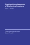 Cover: The Algorithmic Resolution of Diophantine Equations - Cambridge University Press