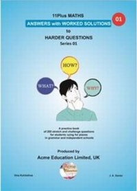 Enlarge image Cover: 11Plus Maths Answers with Worked Solutions to Harder Questions - Acme Education Limited, UK