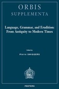 Cover: Language, Grammar, and Erudition - Peeters Publishers
