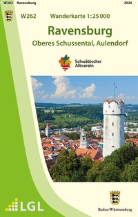 Abbildung von: W262 Wanderkarte 1:25 000 Ravensburg - Landesamt für Geoinformation und Landentwicklung Baden-Württemberg (LGL)