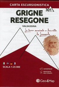 Abbildung von: Carta escursionistica gruppo delle Grigne. Val Sassina-Monte Resegone. Scala 1:25.000. Ediz. italiana, inglese, tedesca e francese - Geo4Map