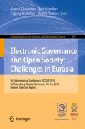 Cover: Electronic Governance and Open Society: Challenges in Eurasia - Springer