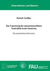Abbildung von: Zur Umsetzung der umsatzsteuerlichen Neutralität in der Insolvenz - Shaker