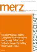 Cover: Kinder - Medien - Rechte - Komplexe Anforderungen an Zugang, Schutz und Teilhabe im Medienalltag Heranwachsender - kopaed - merz / medien+ erziehung