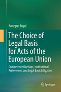 Cover: The Choice of Legal Basis for Acts of the European Union - Springer