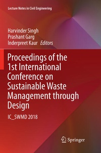 Enlarge image Cover: Proceedings of the 1st International Conference on Sustainable Waste Management through Design - Springer