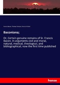 Cover: Baconiana; - Hansebooks