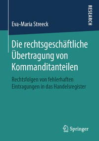 Abbildung von: Die rechtsgeschäftliche Übertragung von Kommanditanteilen - Springer