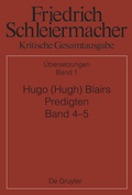 Cover: Hugo (Hugh) Blairs Predigten - De Gruyter
