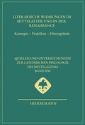 Cover: Literarische Widmungen im Mittelalter und in der Renaissance - Hiersemann, A