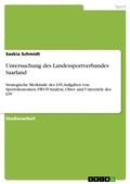 Cover: Untersuchung des Landessportverbandes Saarland - GRIN Verlag