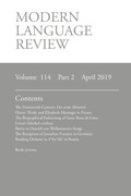 Cover: Modern Language Review (114 - Modern Humanities Research Association