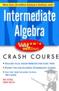 Cover: Schaum's Easy Outline Intermediate Algebra - Schaum Outline Series
