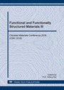 Cover: Functional and Functionally Structured Materials III - Trans Tech Publications Ltd