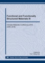 Cover: Functional and Functionally Structured Materials III - Trans Tech Publications Ltd