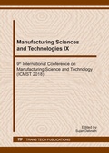 Cover: Manufacturing Sciences and Technologies IX - Trans Tech Publications Ltd