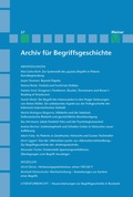 Cover: Archiv f&uuml;r Begriffsgeschichte. Band 57 - Meiner